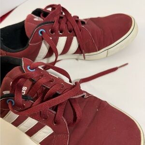 Adidas Maroon Sneakers with White Accents